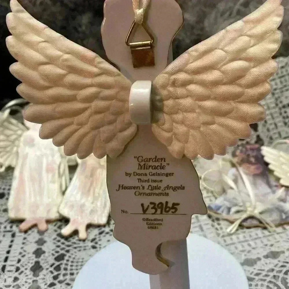 Bradford Exchange Heaven's Little Angels Porcelain Xmas Tree Ornaments Set  of 5 - Picture 14 of 16